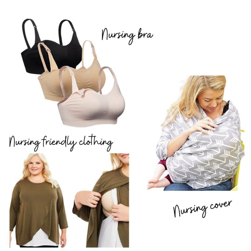 Nursing bras, nursing friendly clothing and nursing cover